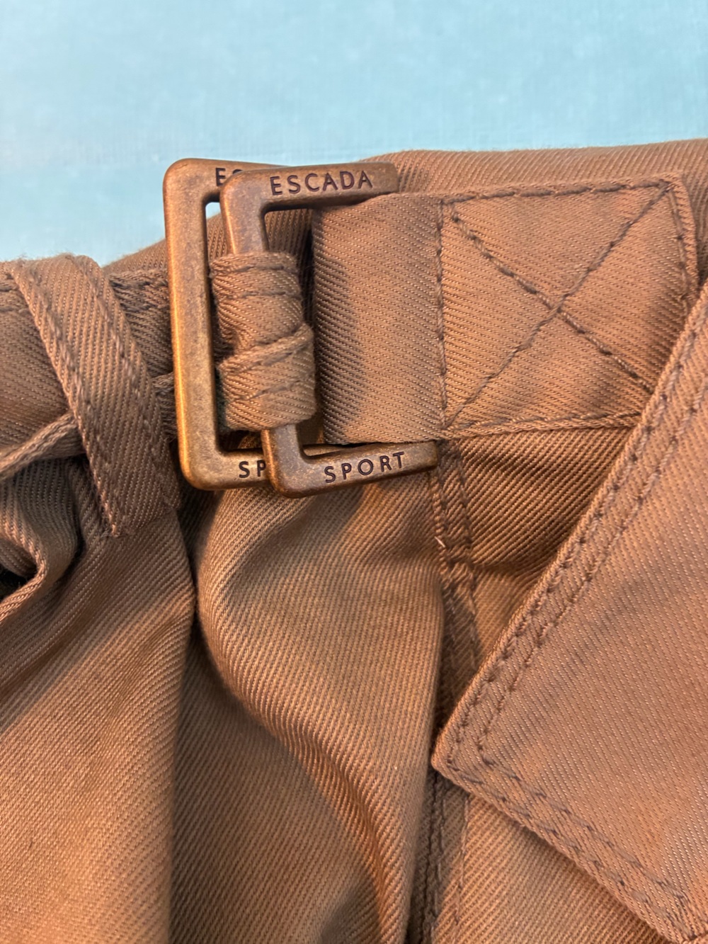 Escada Vintage Safari Sport Utility Khaki Short-Sleeve Jacket Size 34 - Picture 8 of 11